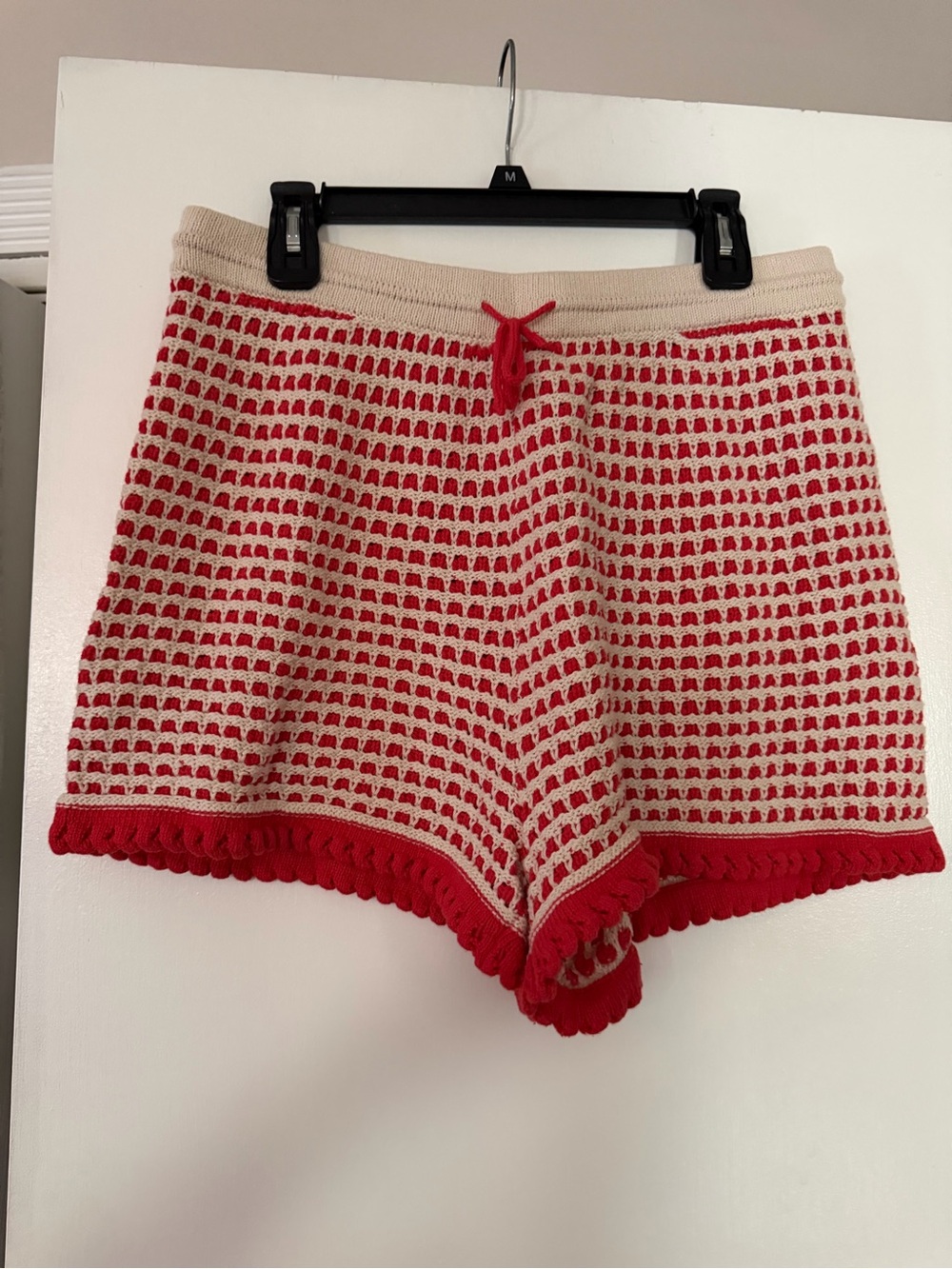 Topshop Cream & Red knitted shorts